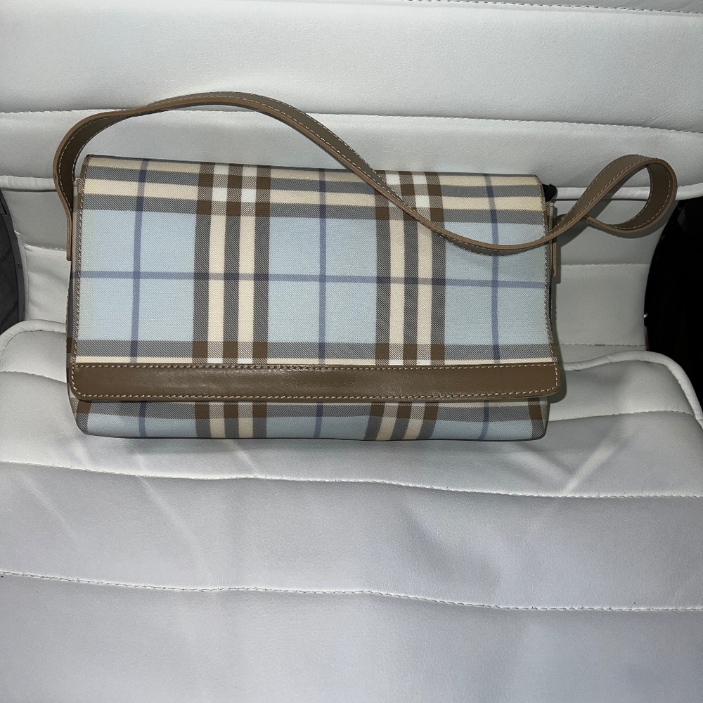Burberry Light Blue Nova Check Shoulder Bag